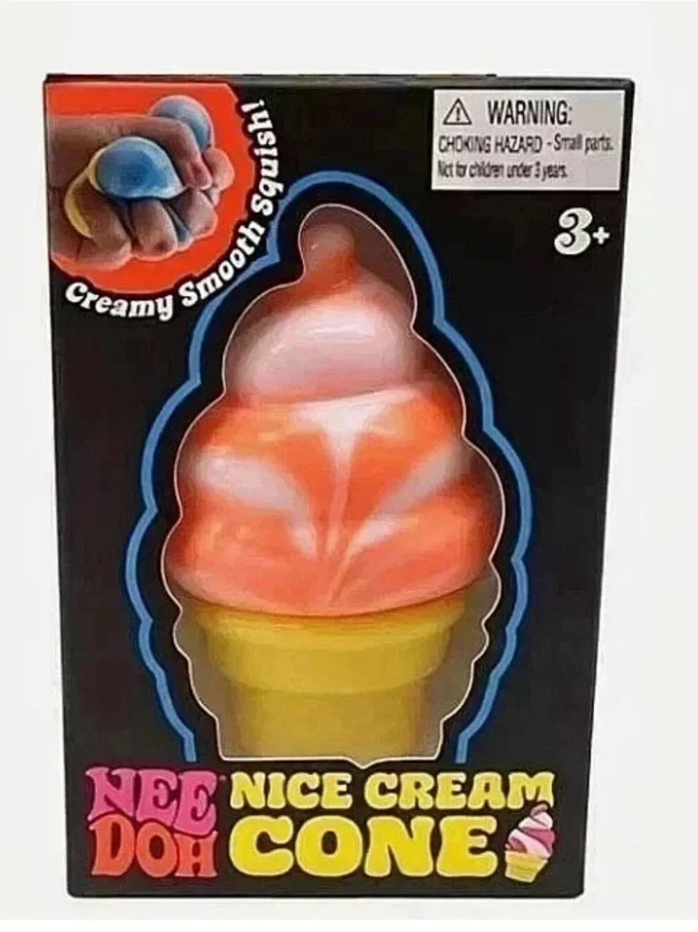 Schylling NeeDoh Orange Nice Cream Cone Squishy Toy. New and Authentic!